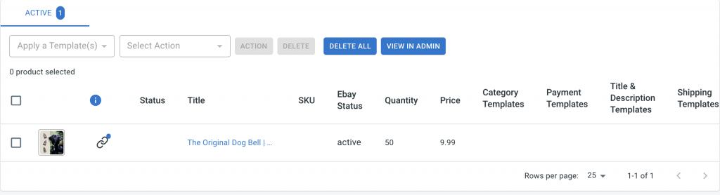 Manage eBay active listings