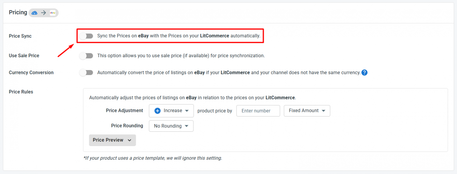 turn on ebay sync turn on ebay sync