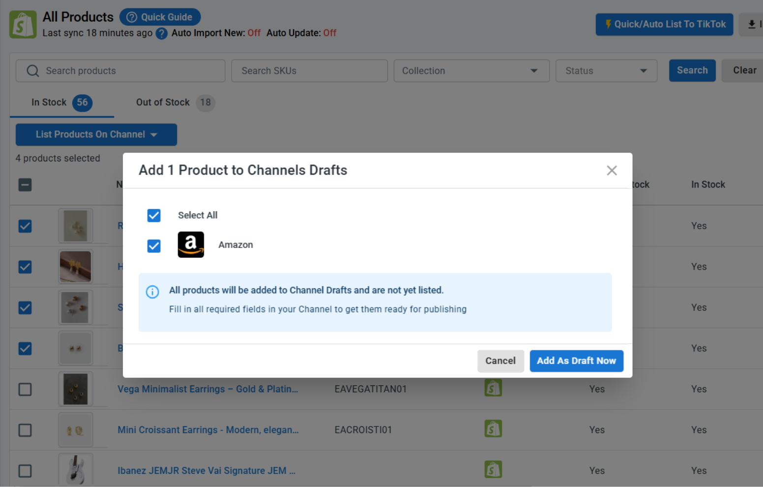 List your Shopify products on Amazon