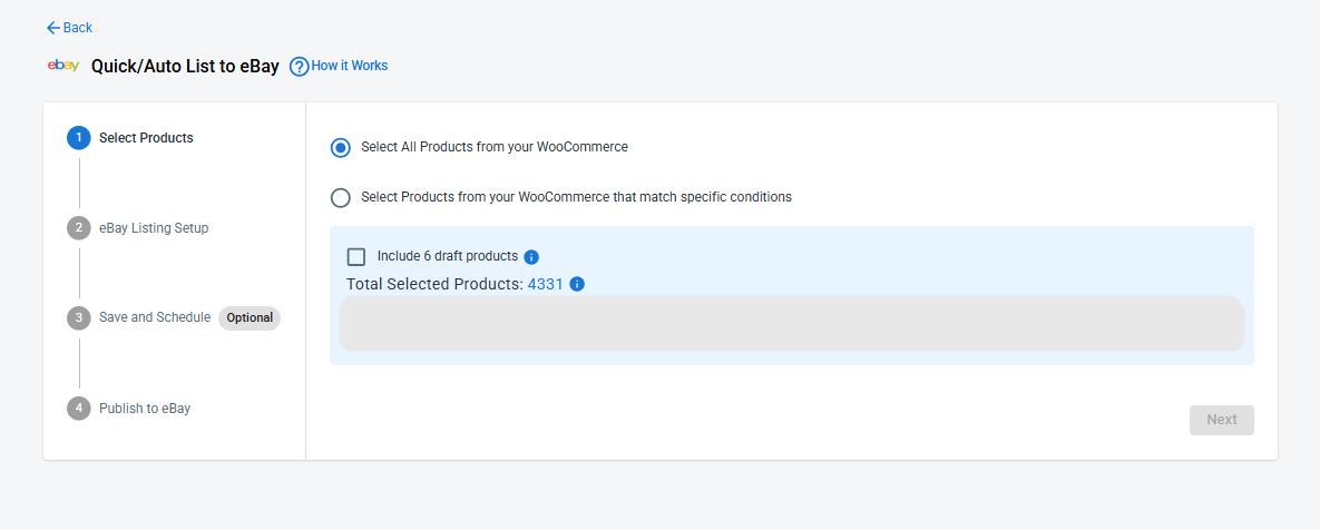 List WooCommerce products on eBay