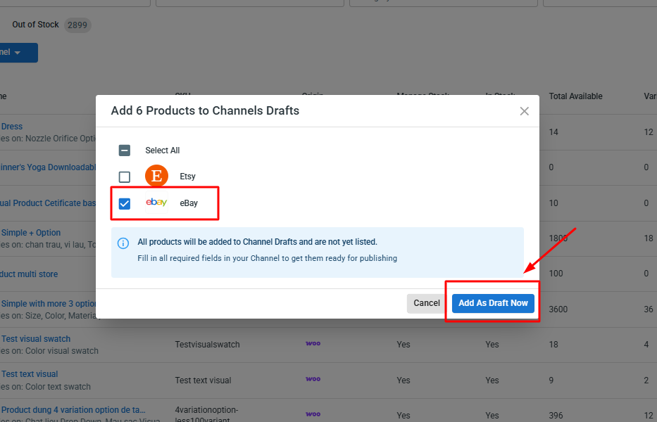 List WooCommerce products on eBay