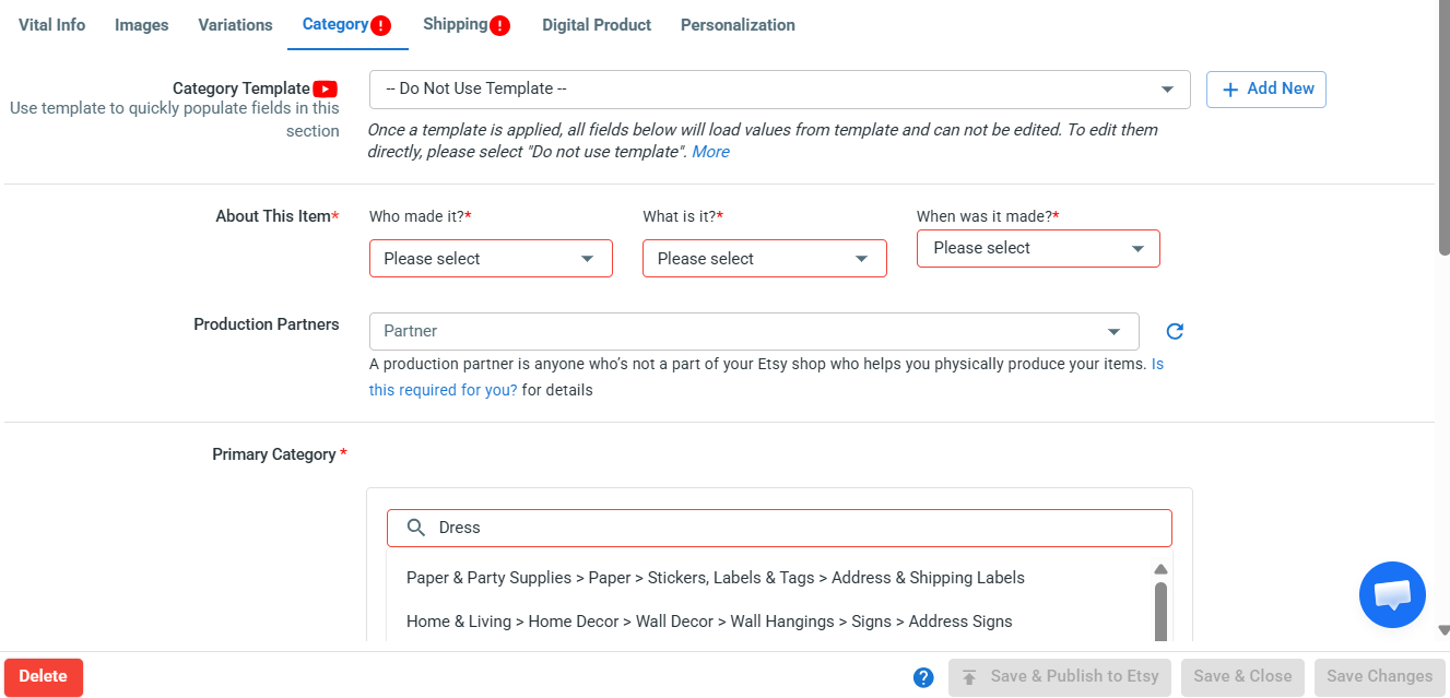 List WooCommerce products on Etsy