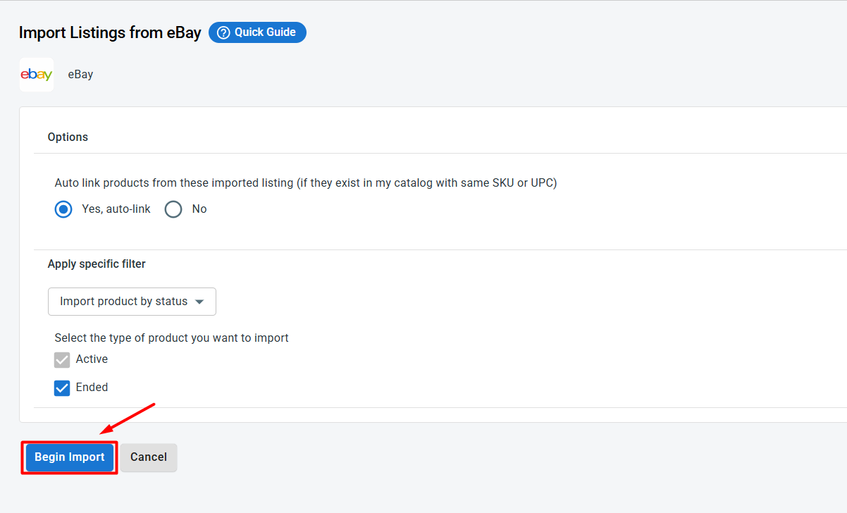 Import eBay products to Shopify