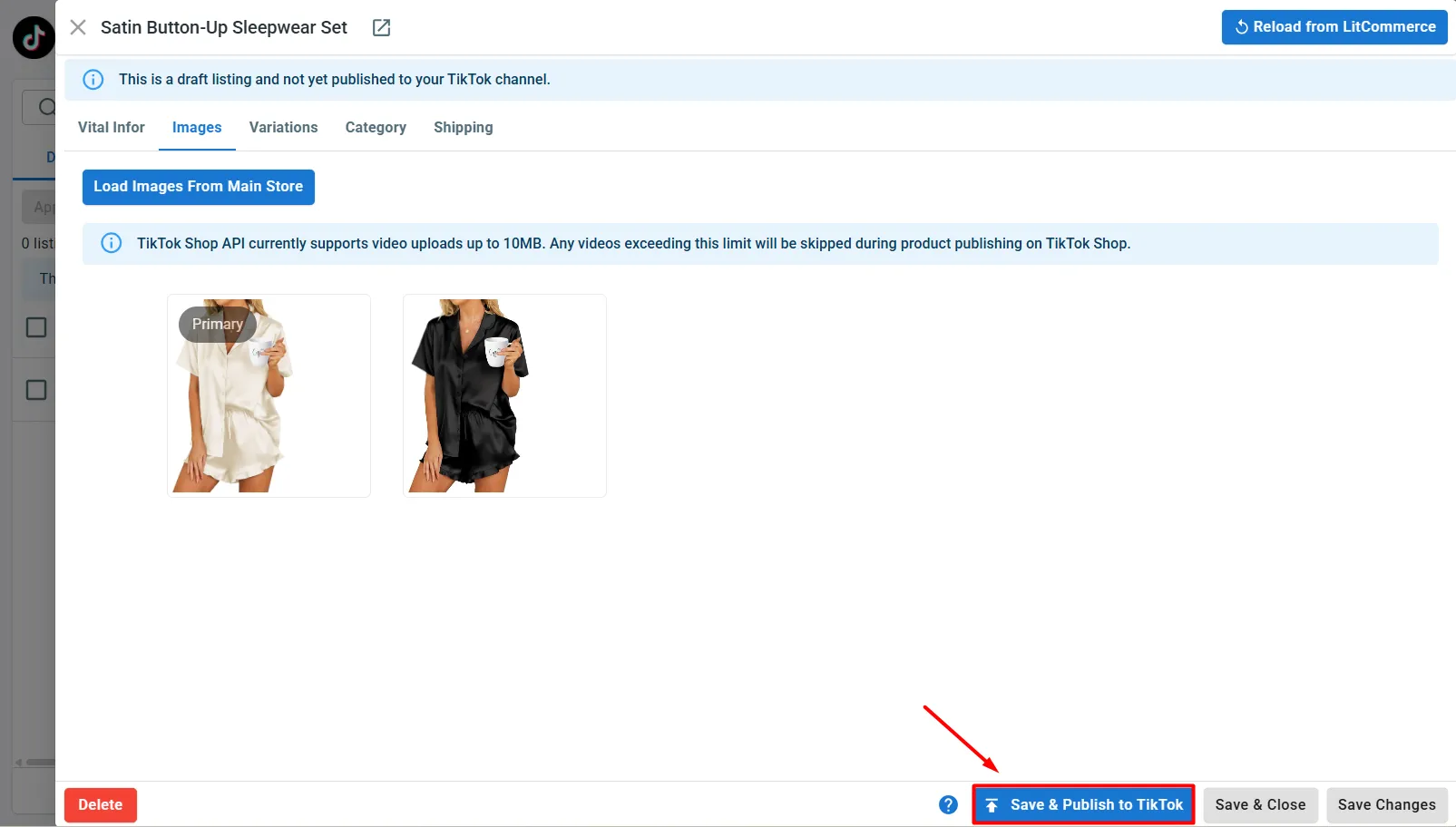image 1 Save and publish a TikTok Shop draft listing