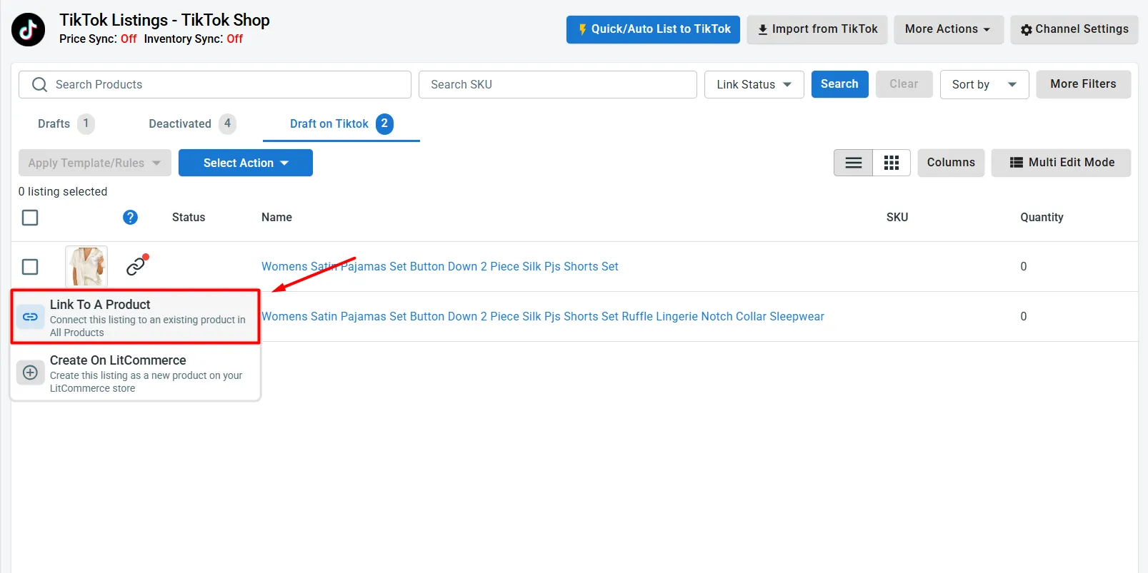 image 2 Link a TikTok Shop listing to a product