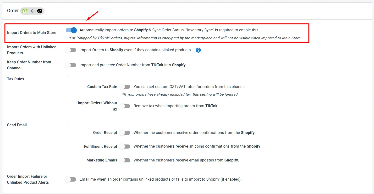 image 6 Enable Import Orders to Main Store for TikTok Shop