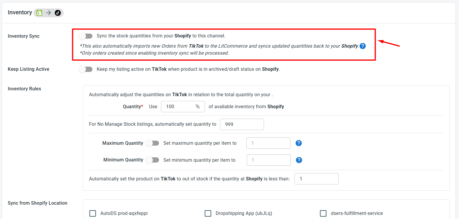 image1 Enable Shopify TikTok Shop Sync - Inventory