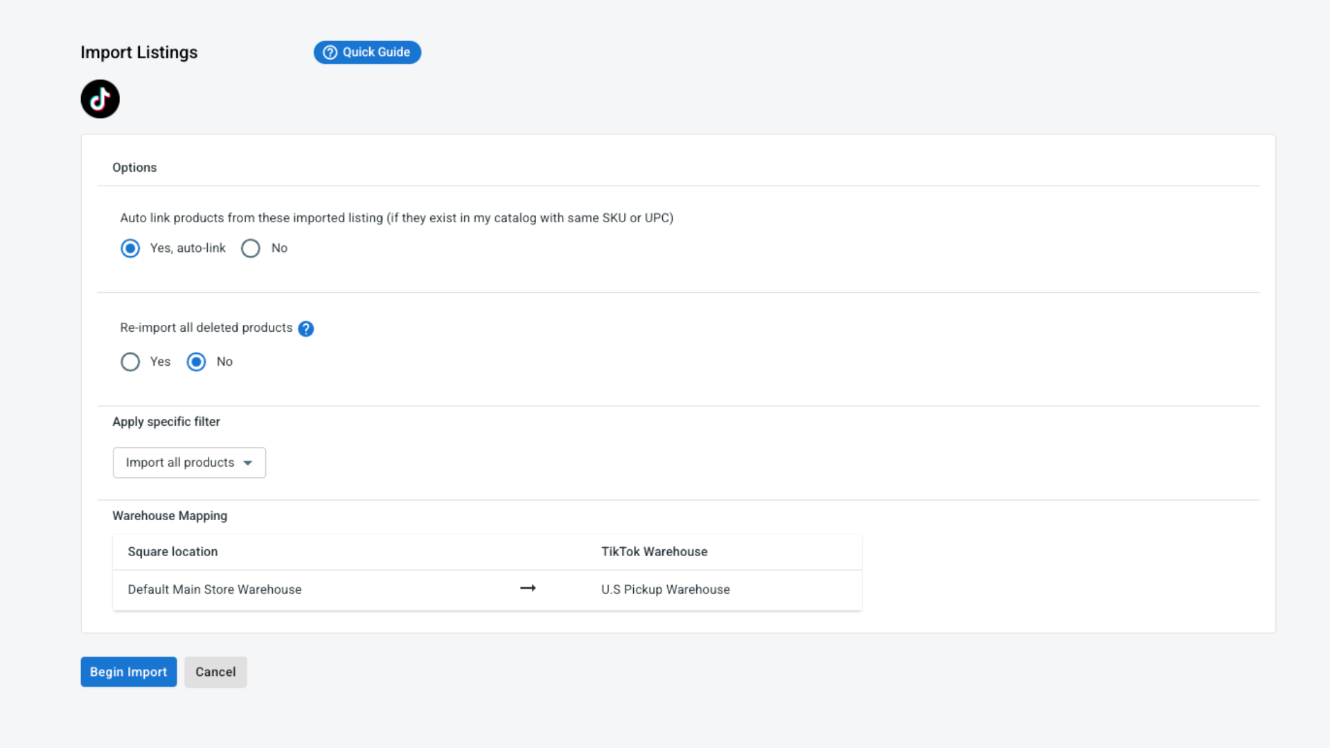Import tiktok shop listings Import tiktok shop listings