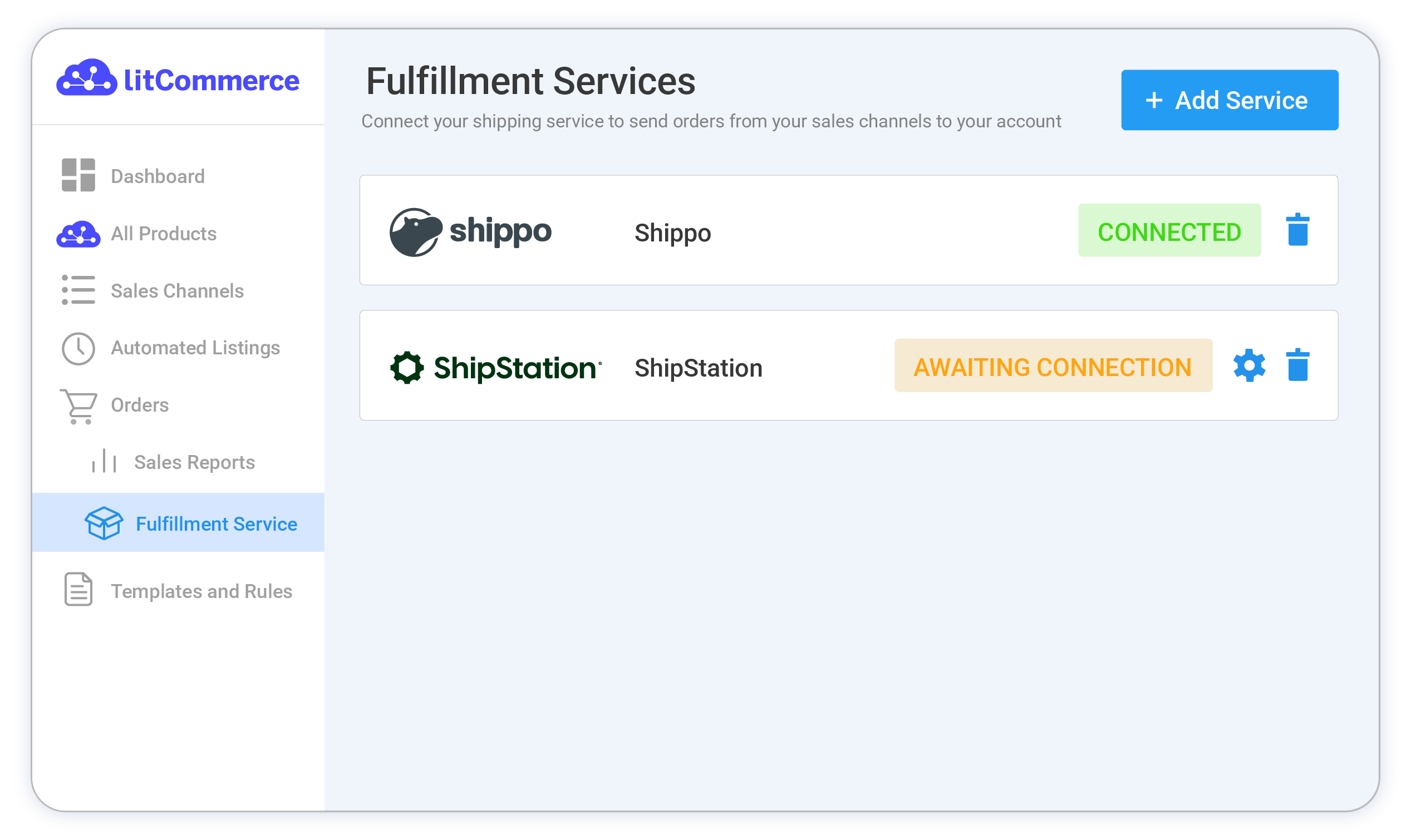 Step 1: Connect your shipping service