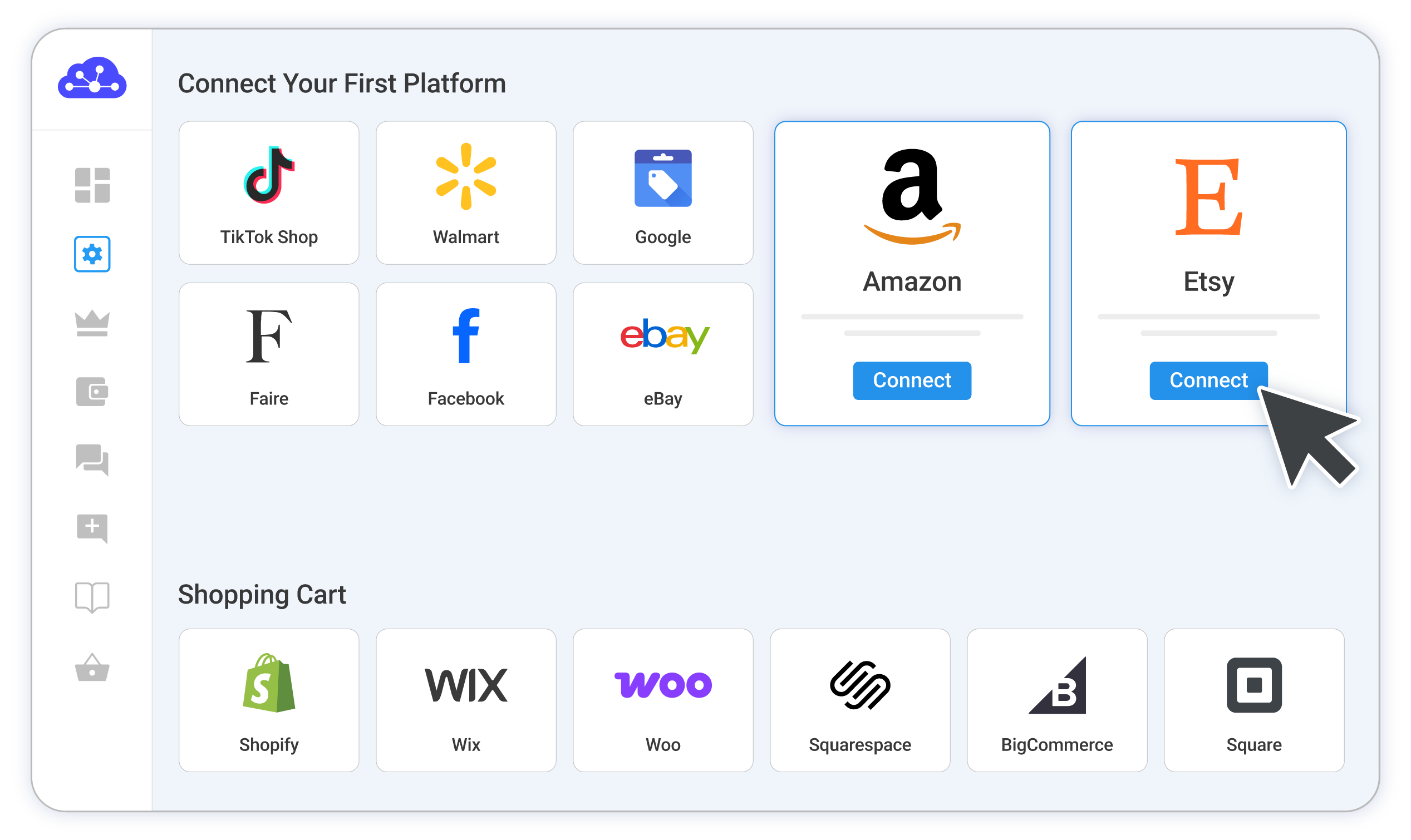 Step 1: Connect Etsy and set your Main Store