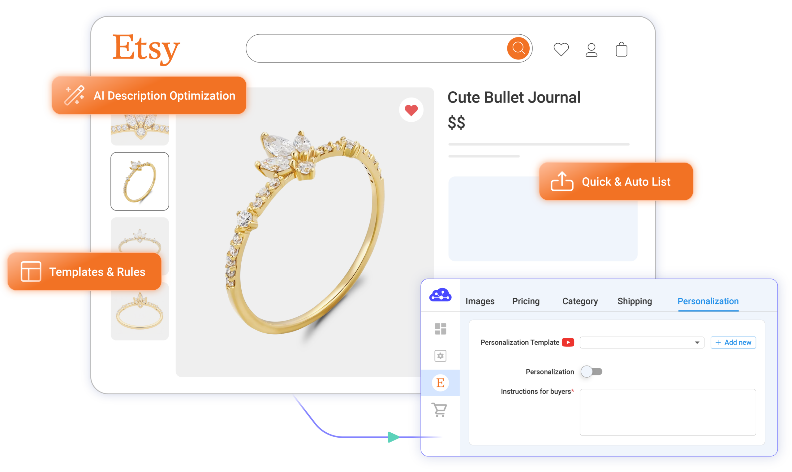 Etsy integration - listing features